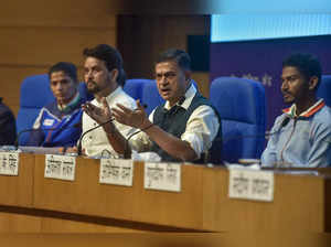 New Delhi:  Union Minister for Power and New & Renewable Energy RK Singh speaks ...