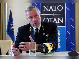 Admiral Rob Bauer speaks during an interview in Tallinn