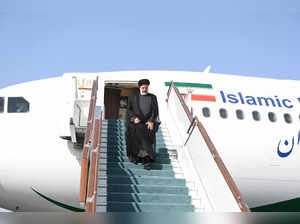 Iran's President Ebrahim Raisi arrives for the SCO summit in Samarkand