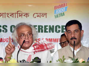 Guwahati: Senior Congress leader Jairam Ramesh with AICC General Secretary and A...