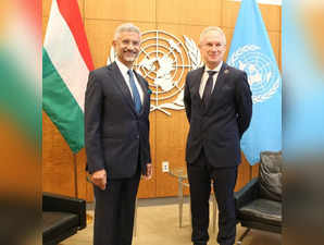 India's Minister for External Affairs S. Jaishankar met with Csaba Korosi, the President of the United Nations General Assembly, on Monday, September 19, 2022, in New York. (Photo: UN)