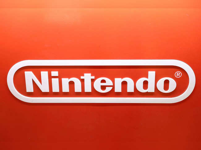Nintendo logo is seen in a GameStop in Manhattan, New York