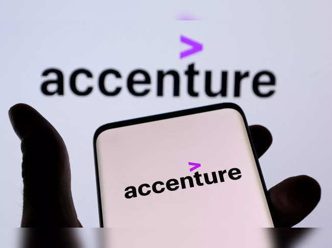 FILE PHOTO: Illustration shows a smartphone with displayed Accenture PLC logo