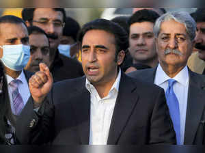 Islamabad: Bilawal Bhutto Zardari, center, head of the opposition Pakistan Peopl...