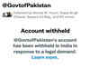 Government of Pakistan's twitter account withheld in India