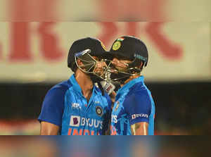 Guwahati: Indian batters Virat Kohli and Suryakumar Yadav during the 2nd T20 cri...