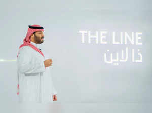 FILE PHOTO: Saudi Crown Prince Mohammed Bin Salman announces a zero-carbon city called "The Line" to be built at NEOM in northwestern Saudi Arabia