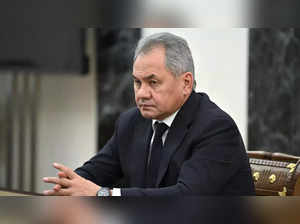 Russian Defence Minister Sergei Shoigu attends a meeting with Russian President Vladimir Putin in Moscow