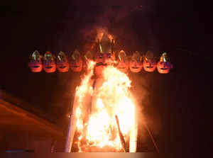 Ravana dahan on occasion of Dussehra Festival