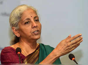 New Delhi: Union Finance & Corporate Affairs Minister Nirmala Sitharaman address...