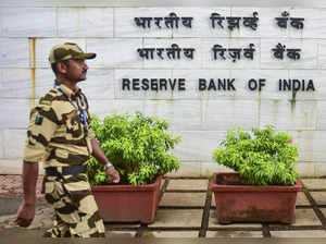 Mumbai: A security personnel outside Reserve Bank of India (RBI) headquarters, i...