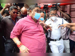 Kolkata: TMC's Birbhum district president Anubrata Mondal arrives at SSKM hospital for health check-up, in Kolkata on Monday, Aug 08, 2022. Mondal has informed the CBI that he would be unable to appear before it on Monday in connection with its investigation into a cattle smuggling case. (Photo: Kuntal Chakrabarty/IANS)