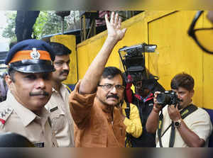 Mumbai: Shiv Sena MP Sanjay Raut outside Arthur Road Jail after a special court ...