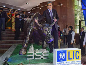 Mumbai: Life Insurance Corporation (LIC) Chairperson M.R. Kumar poses with the b...