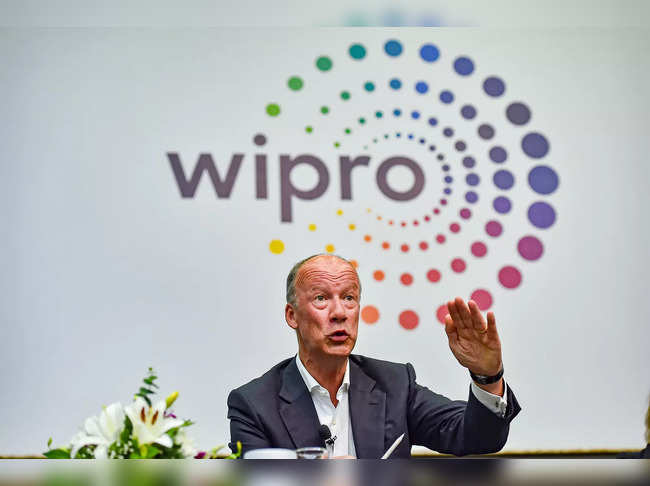 Bengaluru: Wipro Ltd Managing Director and CEO Thierry Delaporte speaks during a...