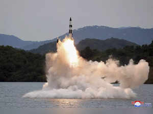 FILE - This photo provided on Oct. 10, 2022, by the North Korean government purp...