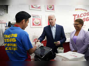 Biden visits a taco shop in Los Angeles