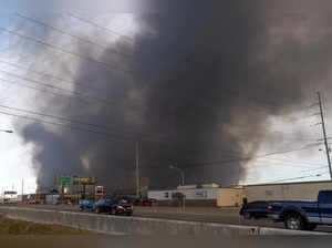 Evansville warehouse fire’s massive smoke visible on weather radar