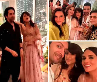 Ayushmann Khurrana, wife Tahira Kashyap make KJo, Kartik Aaryan & Kriti Sanon groove at their Diwali bash