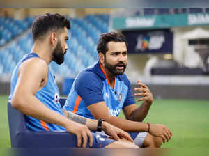 Dubai, Sept 09 (ANI): India's Virat Kohli and Rohit Sharma during their post-mat...