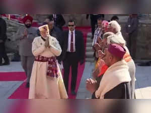 PM Modi offers prayers at Kedarnath temple.