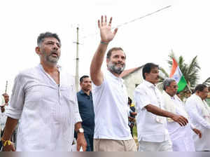 Tumkur: Congress leader Rahul Gandhi during the 'Bharat Jodo Yatra' in Tumkur, K...