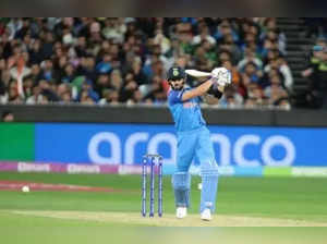 Melbourne: India's Virat Kohli plays a shot during the T20 World Cup cricket match between India and Pakistan at Melbourne Cricket Ground in Melbourne, Australia on Sunday, October 23, 2022. (Photo:IANS/Nasir Abdullah)