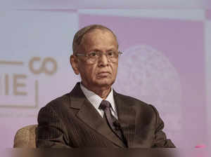 Ahmedabad: Infosys founder Narayana Murthy at a discussion session on the book “...