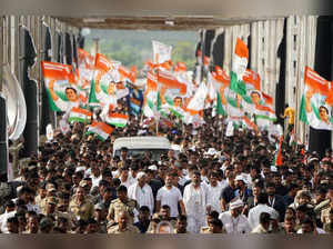 Raichur : Congress leader Rahul Gandhi during the party's Bharat Jodo Yatra in Raichur on Friday, October 21, 2022. (Photo:IANS)