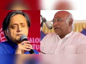 Mallikarjun Kharge and Shashi Tharoor.(photo:Facebook)