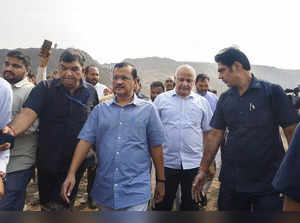 Delhi CM Arvind Kejriwal and Delhi Deputy CM Manish Sisodia visit the...
