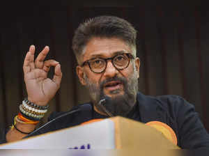 New Delhi: Film director Vivek Agnihotri speaks during a felicitation ceremony f...