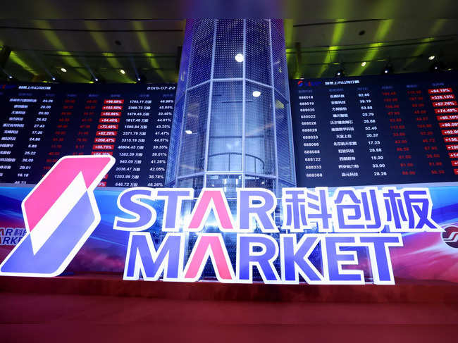 FILE PHOTO: Sign for STAR Market is seen after the listing ceremony of the first batch of companies at Shanghai Stock Exchange in Shanghai