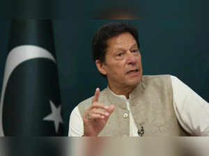 Pakistan's Imran Khan speaks during an interview with Reuters in Islamabad,