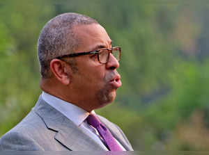 British Foreign Secretary James Cleverly speaks during an interview with Reuters in New Delhi