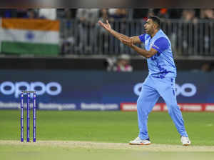 India's Ravichandran Ashwin reacts after Virat Kohli drops a catch during the T2...