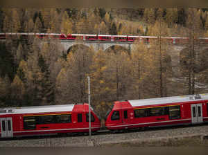 World's 'longest passenger train' passes through Swiss Alps. Watch breathtaking video