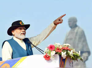 Kevadia, Oct 31 (ANI)_ Prime Minister Narendra Modi addressing at the Rashtriya ....