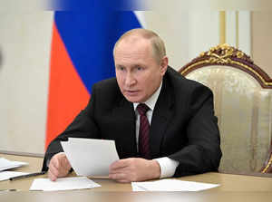 Russian President Vladimir Putin chairs a meeting in Moscow