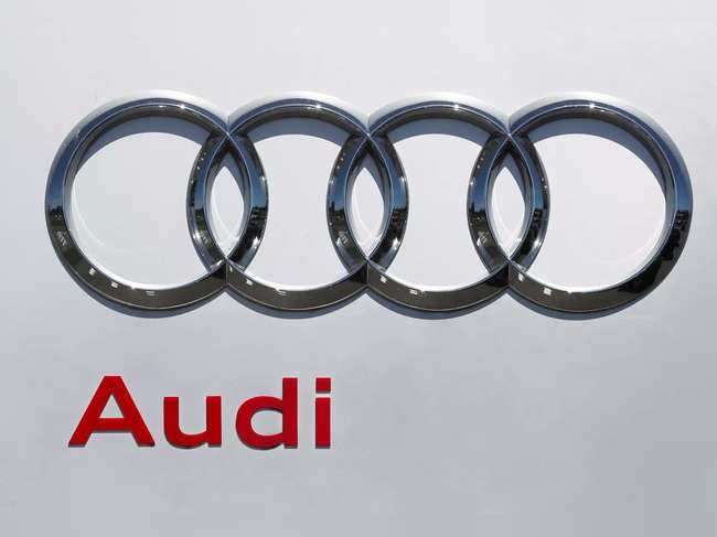 An Audi logo is seen at the Audi Center Brussels car dealer, amid the coronavirus disease (COVID-19) outbreak, in Brussels
