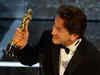 Sean Penn presents his Oscar statuette to Ukraine President Volodymyr Zelenskyy