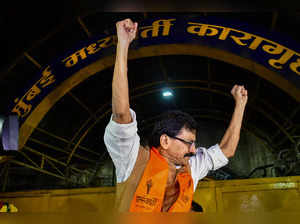 Mumbai: Shiv Sena (Uddhav Balasaheb Thackeray) leader Sanjay Raut following his ...