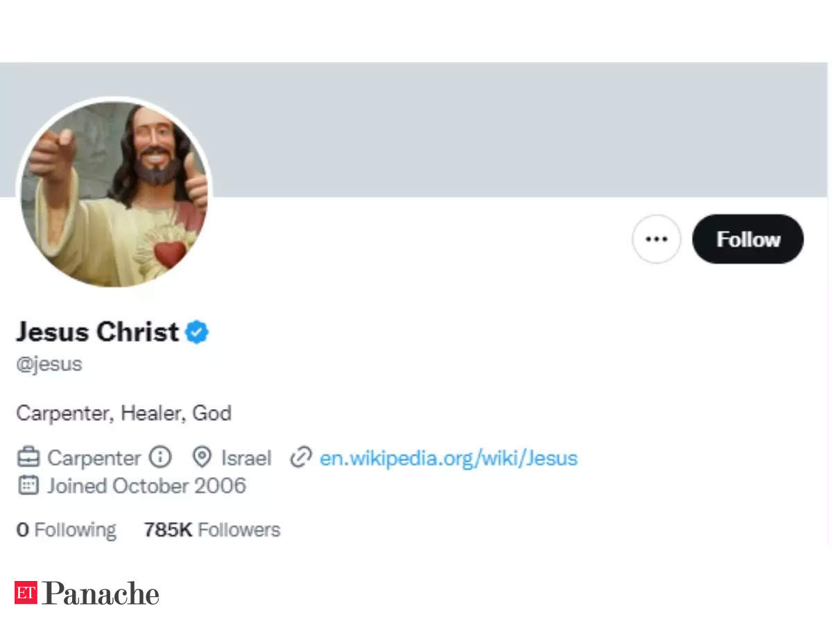 jesus christ twitter: 'Carpenter, Healer, God': Jesus Christ gets verified  on Twitter with a blue tick, leaves netizens in split - The Economic Times
