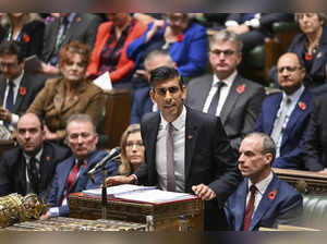 In this handout photo provided by UK Parliament, Britain's Prime Minister Rishi ...