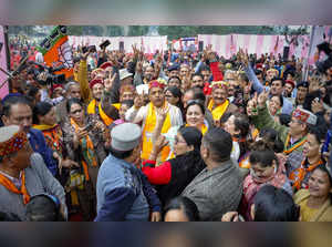 Kullu: Himachal Pradesh Chief Minister and BJP leader Jairam Thakur arrives for ...