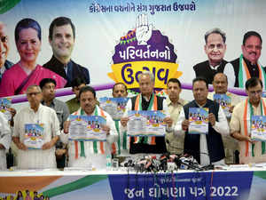 In manifesto for Gujarat polls, Congress promises 10 lakh jobs, Rs 500 per LPG cylinder, 300 units free power