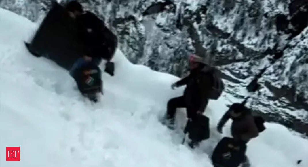 Himachal assembly elections 2022: Polling parties brave snow, harsh terrain to reach Killar - The Economic Times Video