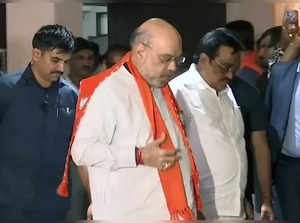 Gandhinagar, Nov 13 (ANI): Union Home Minister Amit Shah with Gujarat BJP chief ...