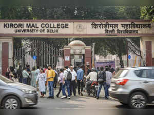 New Delhi: Students at Delhi University's Kirori Mal College, in New Delhi. Acad...