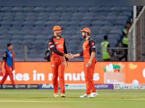 Pune, May 13 (ANI): Sunrisers Hyderabad Kane Williamson celebrates the dismissal...
